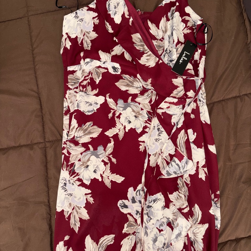 Lulus Maroon Floral Dress